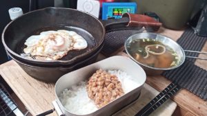 メスティン炊飯と納豆