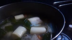 牡蠣鍋の出汁でラーメン