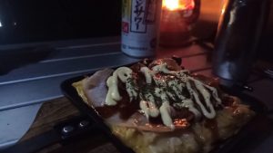 ホットサンドメーカーで焼いたお好み焼き
