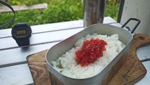 メスティン炊飯と筋子