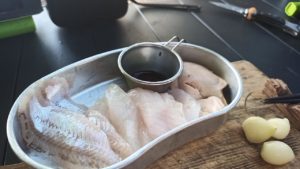 キャンプでハタハタの刺身