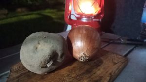 キャンプで豚キムチ鍋