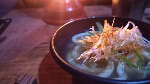 アンコウ鍋の締めにうどん