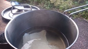 キャンプで豚しゃぶ