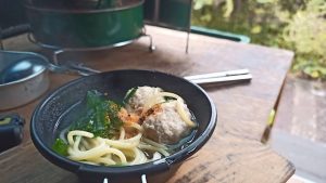 鶏団子とスープパスタ