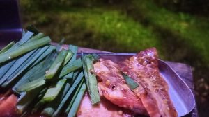 牛カルビとニラ