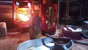 豚レバーの鉄板焼きと北雪