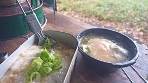 トロロご飯と鶏鍋スープ