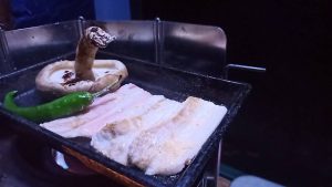 豚ロースとシイタケの鉄板焼き