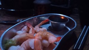 キャンプでバナメイエビのボイル