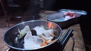 豚しゃぶをポン酢でいただく