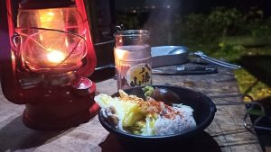 キャンプでおでんと日本酒