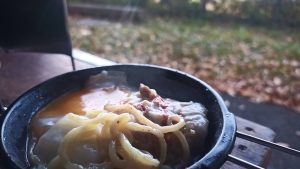 おでんの出汁でスープパスタ