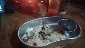 キャンプで生牡蠣