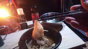 豚キムチ鍋に餅