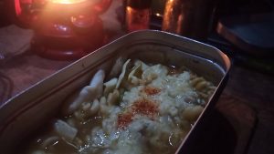 しゃぶしゃぶの出汁とカレーでペンネ