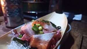 キャンプで刺身