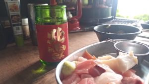 刺身の切り落としと北雪