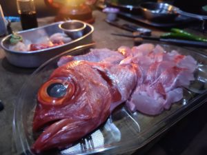 キャンプでキンメダイ