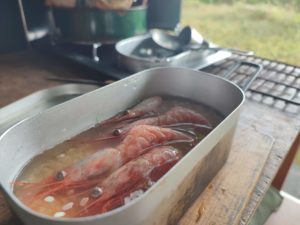 メスティン1合でエビ飯