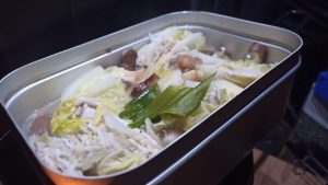 豚バラ肉とハクサイのミルフィーユ鍋完成